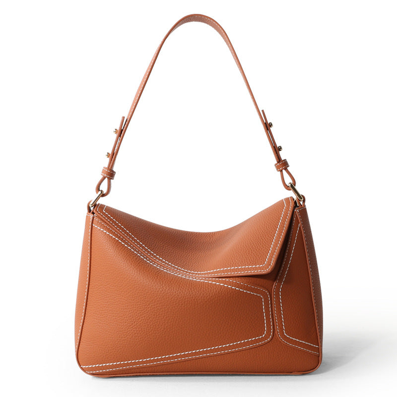 June Plum London Bank Caramel bag — front view