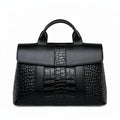 June Plum London Bloomsbury Black leather bag — front view