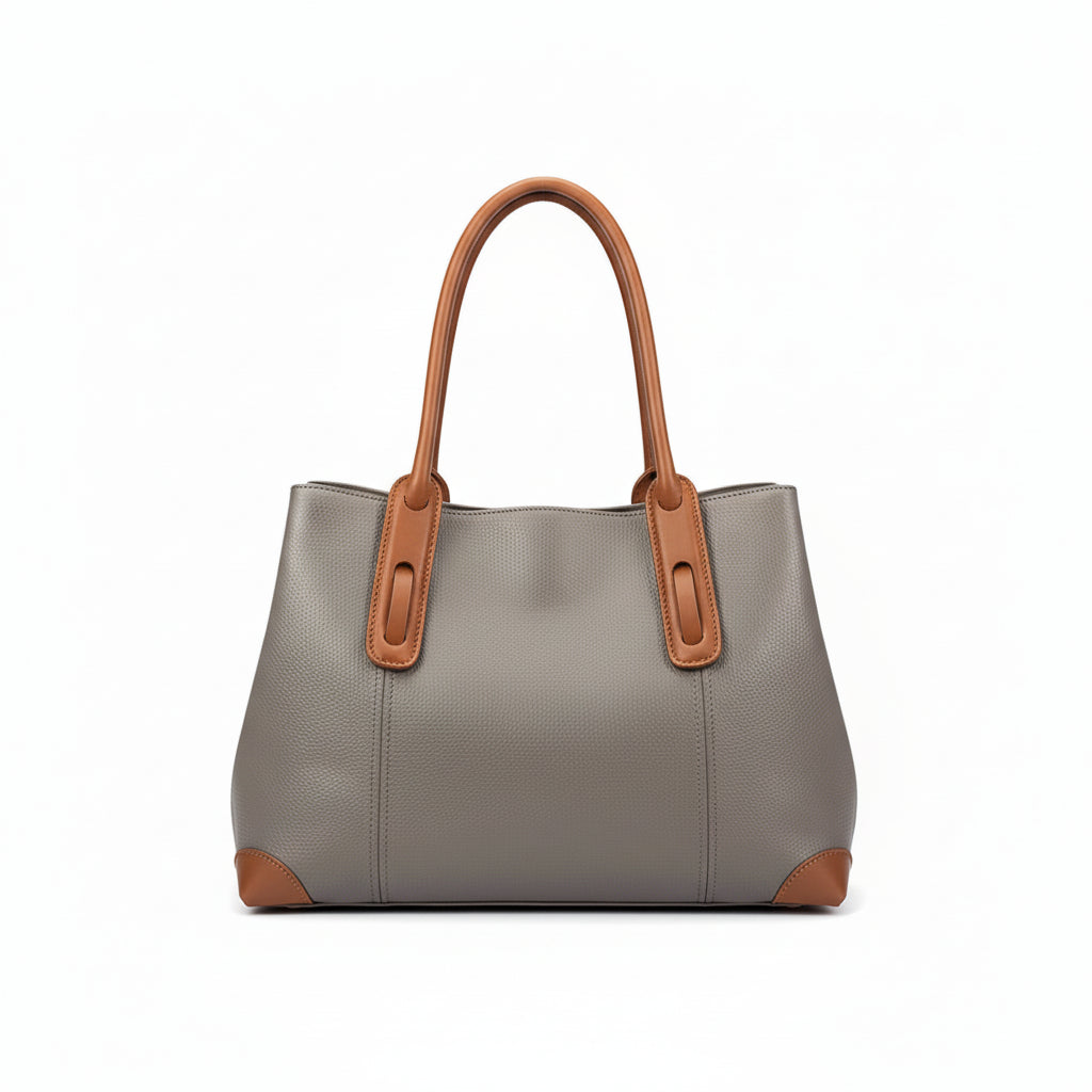 
June Plum London Soho Grey and Brown  Tote 