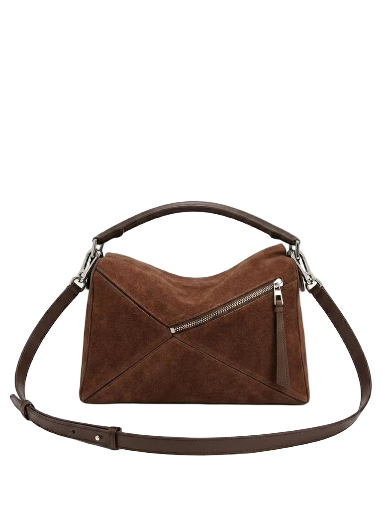 June Plum London Carnaby Brown suede bag — 