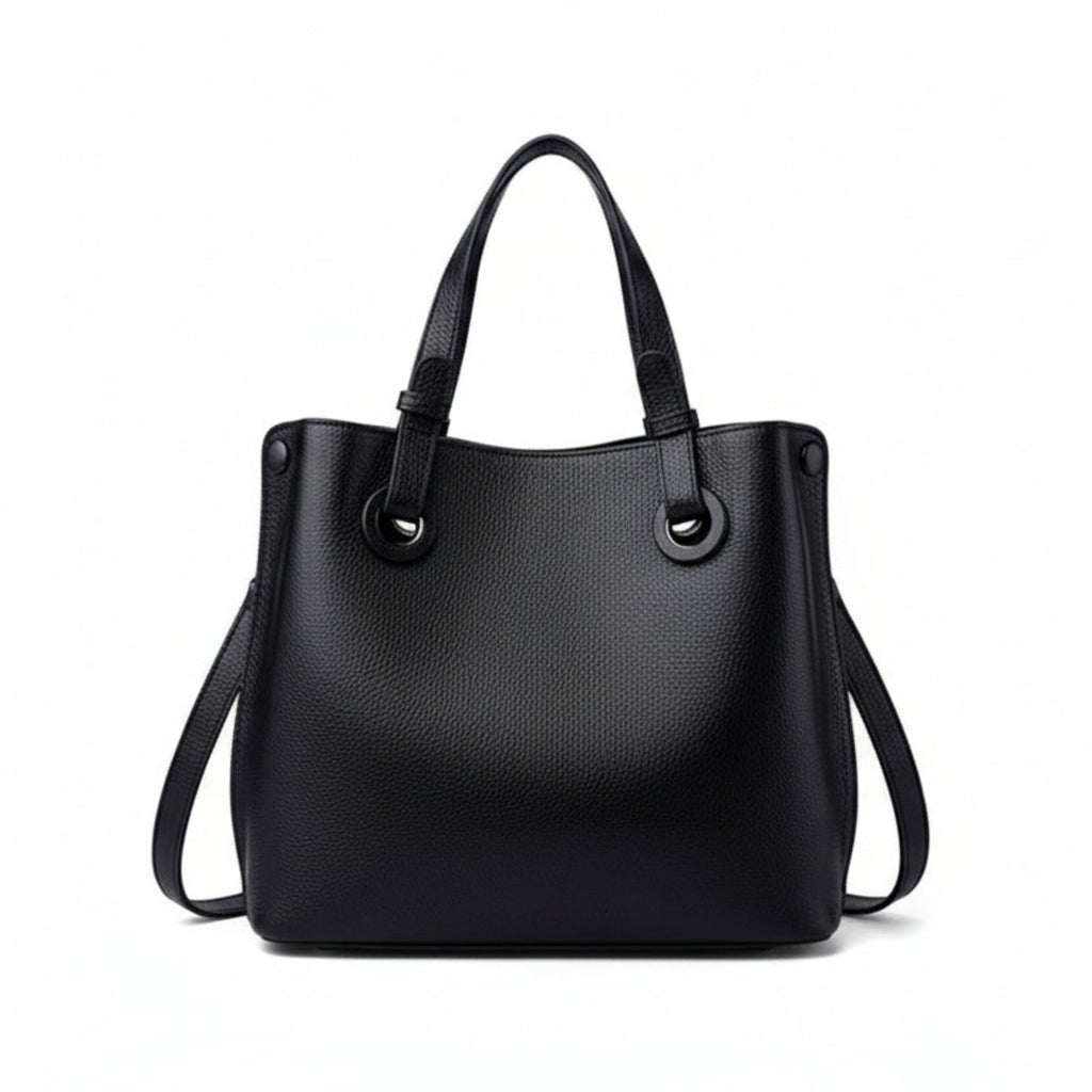 June Plum London Piccadilly Black leather bag
