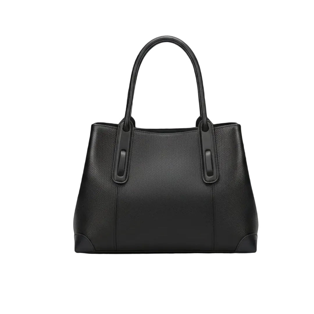 June Plum London Soho Black Tote — front view
